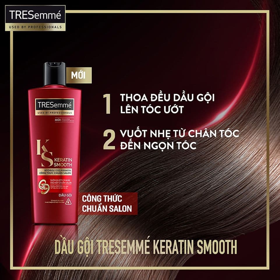 Bộ Gội Xả TRESemmé Keratin Vào Nếp Suôn Mượt hover