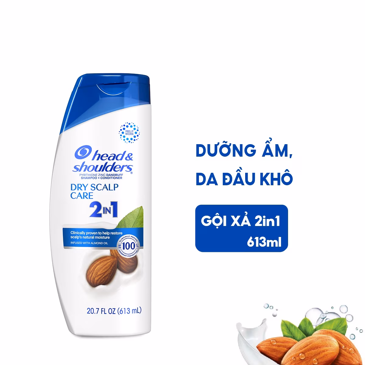 HEAD & SHOULDERS Dầu Gội Và Xả Head&Shoulders Dry Scalp Care 2in1 With Almond Oil Với Dầu Hạnh Nhân hover
